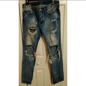 MNML Men's Jeans Fully Distressed Waist Size 29 Unisex